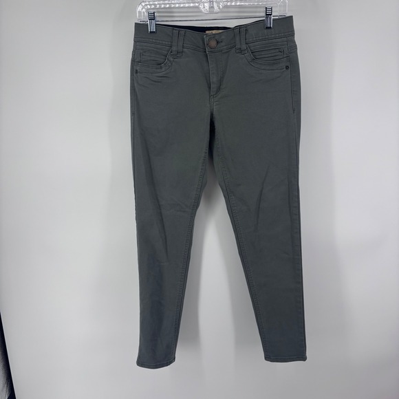 Democracy Womens Ab Solution Ankle Skinny Pants Olive Green Size 4 - Picture 1 of 5